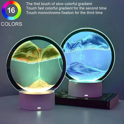 3D Moving Sand Art & Color Changing Lamp